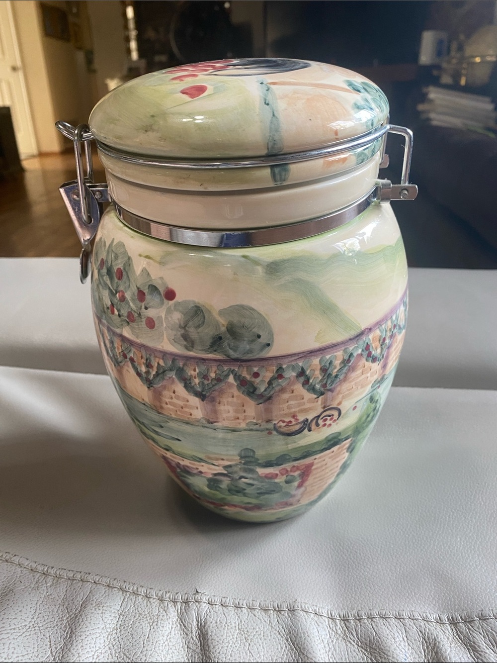 Michael Sparks Estate of Mind Hand-Painted Ceramic Storage Canister by Zrike